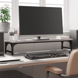 vidaXL Monitorständer Grau Sonoma 85x23x15,5 cm Holzwerkstoff