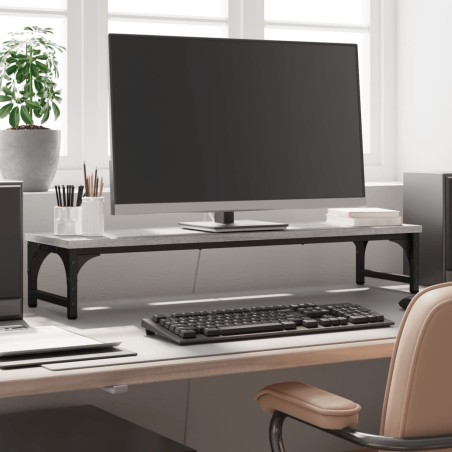 vidaXL Monitorständer Grau Sonoma 85x23x15,5 cm Holzwerkstoff