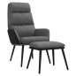 vidaXL Relaxsessel mit Hocker Hellgrau Stoff und Kunstleder vidaXL Relaxsessel mit Hocker Hellgrau Stoff und Kunstleder