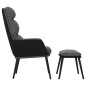 vidaXL Relaxsessel mit Hocker Hellgrau Stoff und Kunstleder vidaXL Relaxsessel mit Hocker Hellgrau Stoff und Kunstleder
