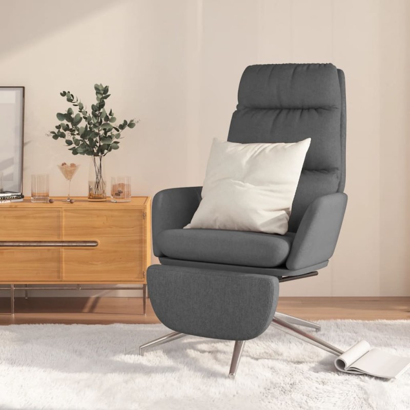 vidaXL Relaxsessel mit Fußstütze Dunkelgrau Stoff vidaXL Relaxsessel mit Fußstütze Dunkelgrau Stoff
