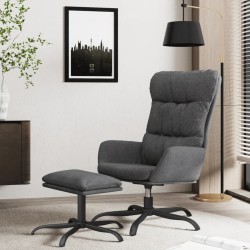 vidaXL Relaxsessel mit Hocker Dunkelgrau Stoff