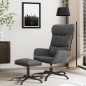 vidaXL Relaxsessel mit Hocker Dunkelgrau Stoff vidaXL Relaxsessel mit Hocker Dunkelgrau Stoff