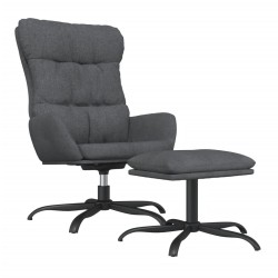 vidaXL Relaxsessel mit Hocker Dunkelgrau Stoff