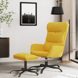 vidaXL Relaxsessel mit Hocker Senfgelb Stoff