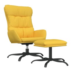 vidaXL Relaxsessel mit Hocker Senfgelb Stoff