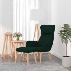vidaXL Relaxsessel mit Hocker Dunkelgrün Samt