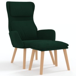 vidaXL Relaxsessel mit Hocker Dunkelgrün Samt
