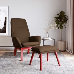 vidaXL Relaxsessel mit Hocker Braun Stoff
