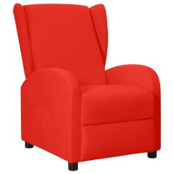 vidaXL Ohrensessel mit Aufstehhilfe Rot Kunstleder