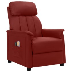 vidaXL Massagesessel Elektrisch Weinrot Kunstleder
