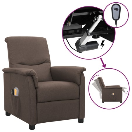 vidaXL Massagesessel Elektrisch Taupe Stoff