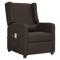 vidaXL Massagesessel Elektrisch Dunkelbraun Stoff