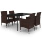 vidaXL 5-tlg. Garten-Essgruppe mit Auflagen Poly Rattan und Glas vidaXL 5-tlg. Garten-Essgruppe mit Auflagen Poly Rattan und Glas