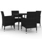 vidaXL 5-tlg. Garten-Essgruppe mit Auflagen Poly Rattan und Glas vidaXL 5-tlg. Garten-Essgruppe mit Auflagen Poly Rattan und Glas