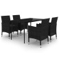 vidaXL 5-tlg. Garten-Essgruppe mit Auflagen Poly Rattan und Glas vidaXL 5-tlg. Garten-Essgruppe mit Auflagen Poly Rattan und Glas
