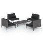 vidaXL 5-tlg. Garten-Lounge-Set mit Kissen Poly Rattan Dunkelgrau vidaXL 5-tlg. Garten-Lounge-Set mit Kissen Poly Rattan Dunkelgrau