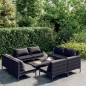 vidaXL 9-tlg. Garten-Lounge-Set mit Kissen Poly Rattan Dunkelgrau vidaXL 9-tlg. Garten-Lounge-Set mit Kissen Poly Rattan Dunkelgrau