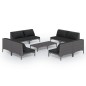 vidaXL 9-tlg. Garten-Lounge-Set mit Kissen Poly Rattan Dunkelgrau vidaXL 9-tlg. Garten-Lounge-Set mit Kissen Poly Rattan Dunkelgrau