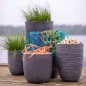 Capi Vase Waste Rib Elegant Niedrig 34x46 cm Grau Capi Vase Waste Rib Elegant Niedrig 34x46 cm Grau