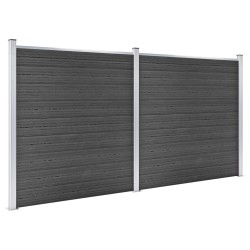 vidaXL Zaunelement Set WPC 353x186 cm Schwarz