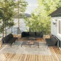 vidaXL 8-tlg. Garten-Lounge-Set mit Kissen Poly Rattan Dunkelgrau vidaXL 8-tlg. Garten-Lounge-Set mit Kissen Poly Rattan Dunkelgrau