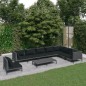 vidaXL 9-tlg. Garten-Lounge-Set mit Auflagen Poly Rattan Dunkelgrau vidaXL 9-tlg. Garten-Lounge-Set mit Auflagen Poly Rattan Dunkelgrau