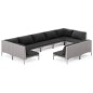 vidaXL 9-tlg. Garten-Lounge-Set mit Auflagen Poly Rattan Dunkelgrau vidaXL 9-tlg. Garten-Lounge-Set mit Auflagen Poly Rattan Dunkelgrau