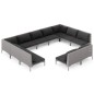 vidaXL 11-tlg. Garten-Lounge-Set mit Auflagen Poly Rattan Dunkelgrau vidaXL 11-tlg. Garten-Lounge-Set mit Auflagen Poly Rattan Dunkelgrau