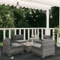 vidaXL 5-tlg. Garten-Lounge-Set mit Kissen Poly Rattan Grau vidaXL 5-tlg. Garten-Lounge-Set mit Kissen Poly Rattan Grau