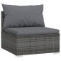 vidaXL 5-tlg. Garten-Lounge-Set mit Kissen Poly Rattan Grau vidaXL 5-tlg. Garten-Lounge-Set mit Kissen Poly Rattan Grau