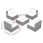 vidaXL 5-tlg. Garten-Lounge-Set mit Kissen Poly Rattan Grau vidaXL 5-tlg. Garten-Lounge-Set mit Kissen Poly Rattan Grau