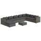 vidaXL 9-tlg. Garten-Lounge-Set mit Kissen Poly Rattan Grau vidaXL 9-tlg. Garten-Lounge-Set mit Kissen Poly Rattan Grau