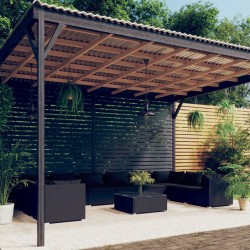 vidaXL 11-tlg. Garten-Lounge-Set mit Kissen Poly Rattan Schwarz