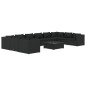 vidaXL 11-tlg. Garten-Lounge-Set mit Kissen Poly Rattan Schwarz vidaXL 11-tlg. Garten-Lounge-Set mit Kissen Poly Rattan Schwarz