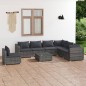 vidaXL 8-tlg. Garten-Lounge-Set mit Kissen Poly Rattan Grau vidaXL 8-tlg. Garten-Lounge-Set mit Kissen Poly Rattan Grau