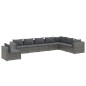 vidaXL 8-tlg. Garten-Lounge-Set mit Kissen Poly Rattan Grau vidaXL 8-tlg. Garten-Lounge-Set mit Kissen Poly Rattan Grau