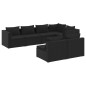 vidaXL 7-tlg. Garten-Lounge-Set mit Kissen Schwarz Poly Rattan vidaXL 7-tlg. Garten-Lounge-Set mit Kissen Schwarz Poly Rattan