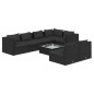 vidaXL 8-tlg. Garten-Lounge-Set mit Kissen Schwarz Poly Rattan vidaXL 8-tlg. Garten-Lounge-Set mit Kissen Schwarz Poly Rattan