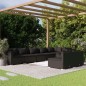 vidaXL 8-tlg. Garten-Lounge-Set mit Kissen Schwarz Poly Rattan vidaXL 8-tlg. Garten-Lounge-Set mit Kissen Schwarz Poly Rattan