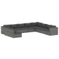 vidaXL 10-tlg. Garten-Lounge-Set mit Kissen Grau Poly Rattan vidaXL 10-tlg. Garten-Lounge-Set mit Kissen Grau Poly Rattan