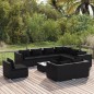 vidaXL 10-tlg. Garten-Lounge-Set mit Kissen Poly Rattan Schwarz vidaXL 10-tlg. Garten-Lounge-Set mit Kissen Poly Rattan Schwarz