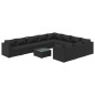 vidaXL 11-tlg. Garten-Lounge-Set mit Kissen Poly Rattan Schwarz vidaXL 11-tlg. Garten-Lounge-Set mit Kissen Poly Rattan Schwarz