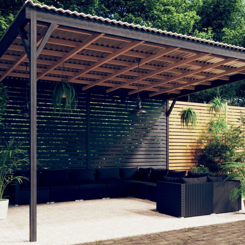 vidaXL 10-tlg. Garten-Lounge-Set mit Kissen Poly Rattan Schwarz vidaXL 10-tlg. Garten-Lounge-Set mit Kissen Poly Rattan Schwarz
