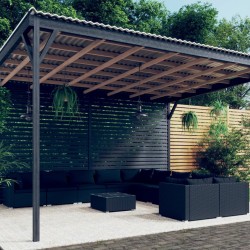 vidaXL 11-tlg. Garten-Lounge-Set mit Kissen Poly Rattan Schwarz