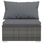 vidaXL 11-tlg. Garten-Lounge-Set mit Kissen Grau Poly Rattan vidaXL 11-tlg. Garten-Lounge-Set mit Kissen Grau Poly Rattan