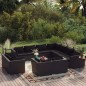 vidaXL 12-tlg. Garten-Lounge-Set mit Kissen Schwarz Poly Rattan