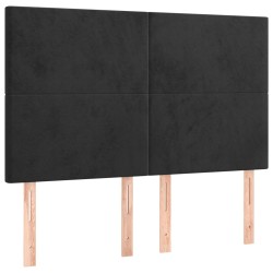 vidaXL Kopfteile 4 Stk. Schwarz 72x5x78/88 cm Samt