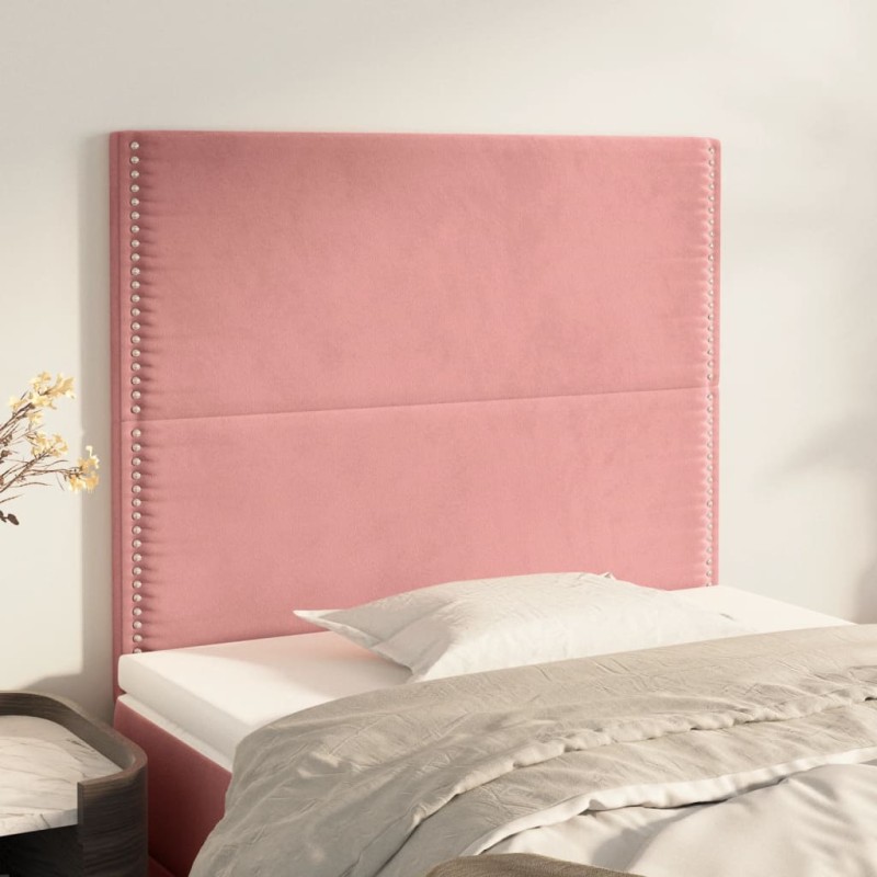 vidaXL Kopfteile 2 Stk. Rosa 90x5x78/88 cm Samt