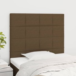 vidaXL Kopfteile 2 Stk. Dunkelbraun 90x5x78/88 cm Stoff